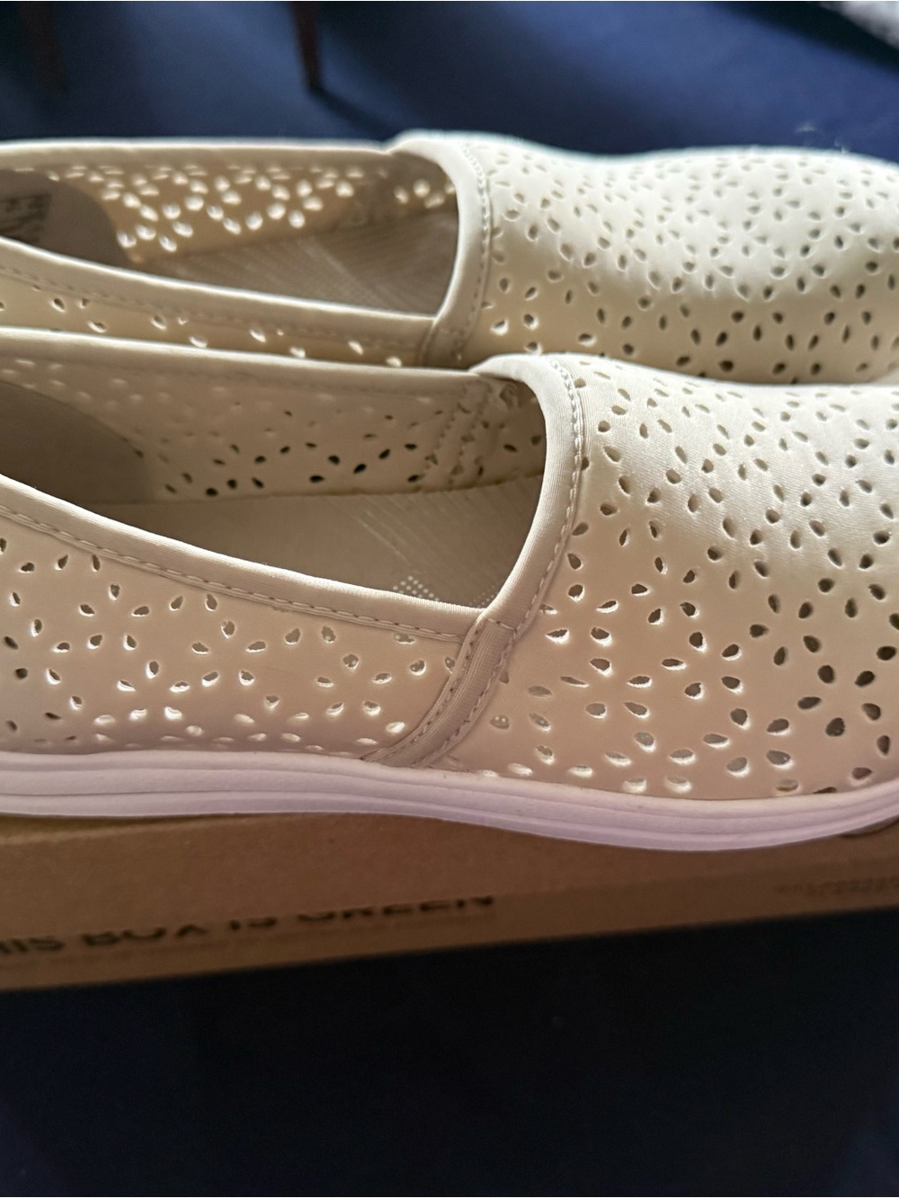 Clark’s Cloudstopper Women's Beige Perforated Slip-On Sneakers